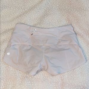 White lululemon shorts 2.5